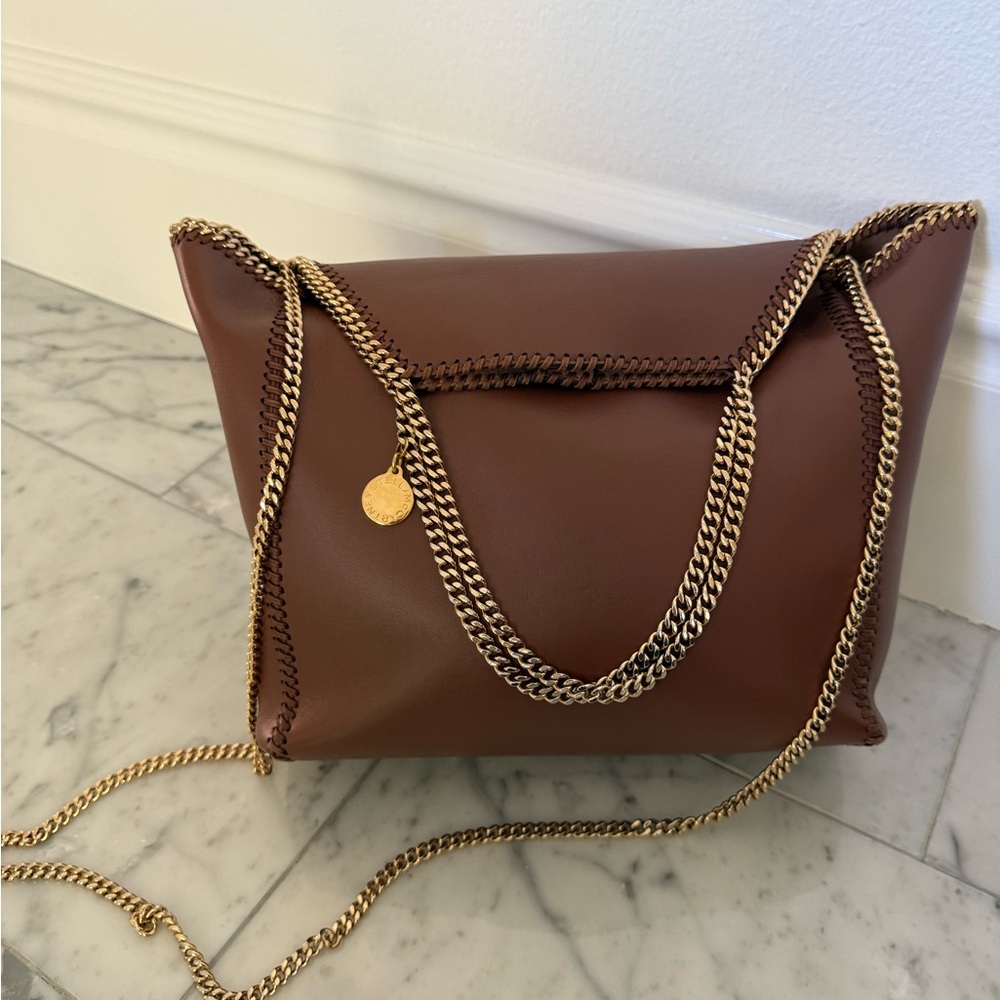 Stella McCartney Chocolate Brown Bag with Gold Chain